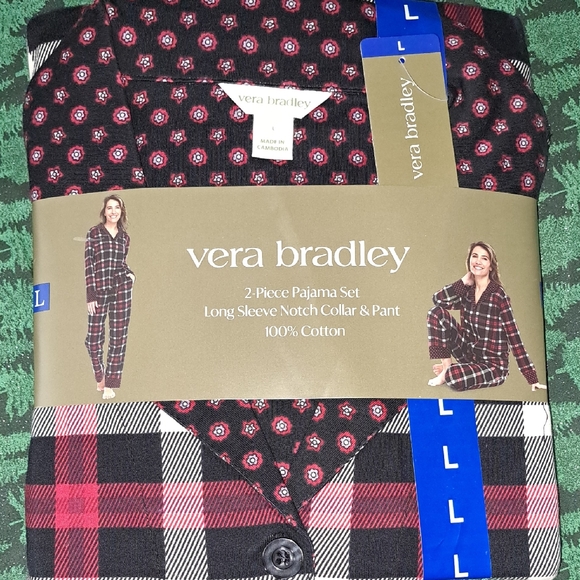 Vera Bradley Other - Vera Bradley Black and Red Patterned Pajama Set New Size Large